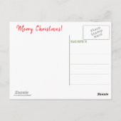 アフリカンアメリカンサンタクロースのクリスマスホリデー ポストカード (裏面)