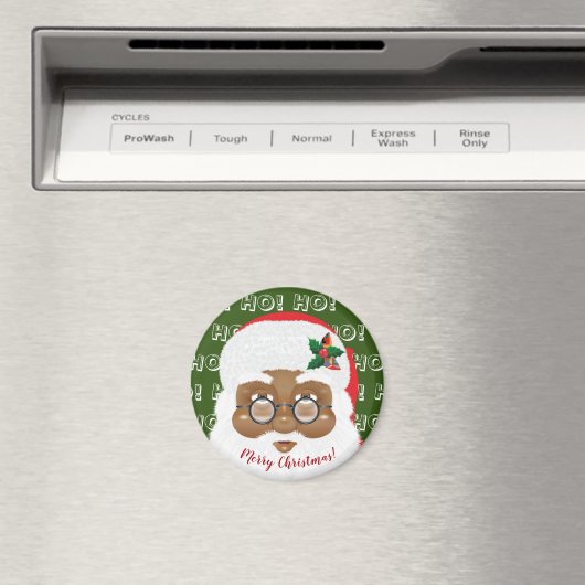 アフリカンアメリカンサンタクロースのクリスマスホリデー マグネット (インサイチュ (食洗機))