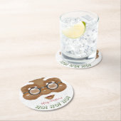 アフリカンアメリカンサンタクロースのクリスマスホリデー ラウンドペーパーコースター (インサイチュ)