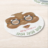 アフリカンアメリカンサンタクロースのクリスマスホリデー ラウンドペーパーコースター (アングル)