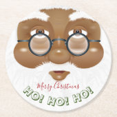 アフリカンアメリカンサンタクロースのクリスマスホリデー ラウンドペーパーコースター (正面)