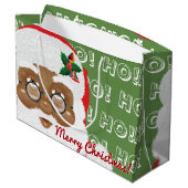 アフリカンアメリカンサンタクロースのクリスマスホリデー ラージペーパーバッグ (裏面アングル)