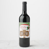 アフリカンアメリカンサンタクロースのクリスマスホリデー ワインラベル (正面)