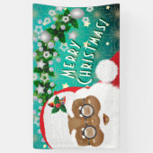 アフリカンアメリカンサンタクロースのクリスマスホリデー 横断幕 (縦)