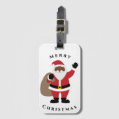 アフリカンアメリカンサンタクロースの荷物タグ ラゲッジタグ (正面縦)