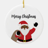 アフリカンアメリカンサンタクロースオーナメント セラミックオーナメント (裏面)
