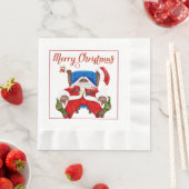 アフリカンアメリカンサンタクロースクリスマス紙ナプキ 縁ありランチョンナプキン (インサイチュ)