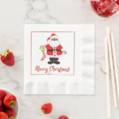 アフリカンアメリカンサンタクロースクリスマス紙ナプキ 縁ありランチョンナプキン (インサイチュ)