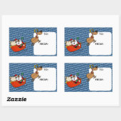 アフリカンアメリカンサンタクロースクワンザお祝い 長方形シール (シート)