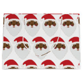 アフリカンアメリカンサンタクロース大抱き枕 ラージペーパーバッグ (正面)