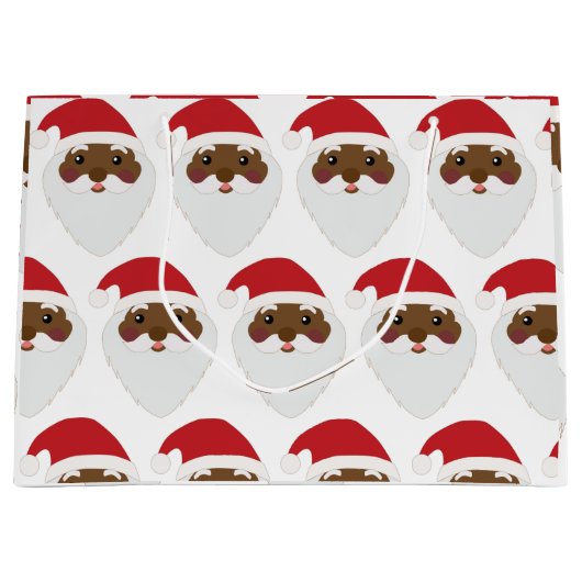 アフリカンアメリカンサンタクロース大抱き枕 ラージペーパーバッグ (正面)