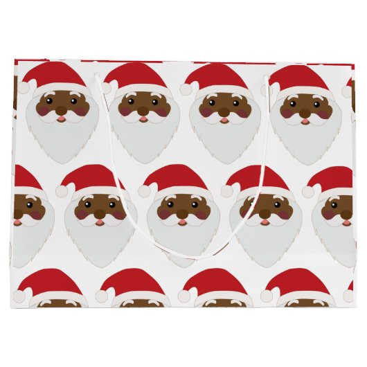 アフリカンアメリカンサンタクロース大抱き枕 ラージペーパーバッグ (裏面)