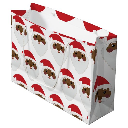 アフリカンアメリカンサンタクロース大抱き枕 ラージペーパーバッグ (正面アングル)