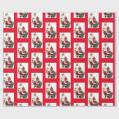 アフリカンアメリカンサンタクロース&おもちゃのバッグ ラッピングペーパー (フラット)