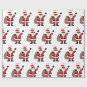 アフリカンアメリカンサンタラッピング紙 ラッピングペーパー (フラット)