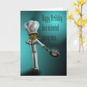 アフリカンアメリカンシェフ誕生日 カード (黄色い花)