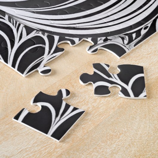 アフリカンアメリカンシルエット美しい魅惑 ジグソーパズル (側面)