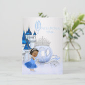 アフリカンアメリカンシンデレラプリンセス誕生日 招待状 (スタンド正面)