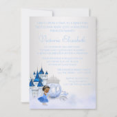 アフリカンアメリカンシンデレラプリンセス誕生日 招待状 (裏面)