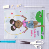 アフリカンアメリカンジャンプロープハッピーバースデー 薄葉紙 (クラフト)