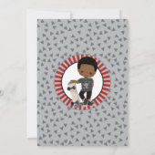 アフリカンアメリカンスケートボードボーイ誕生日 招待状 (裏面)