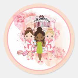 アフリカンアメリカンスパ招待状シール ラウンドシール