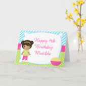 アフリカンアメリカンスリープバースランバーパーティー誕生日 カード (黄色い花)