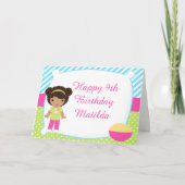 アフリカンアメリカンスリープバースランバーパーティー誕生日 カード (正面)