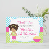 アフリカンアメリカンスリープバースランバーパーティー誕生日 サンキューカード (スタンド正面)