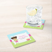 アフリカンアメリカンスリープバースランバーパーティー誕生日 スクエアペーパーコースター (インサイチュ)