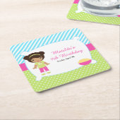 アフリカンアメリカンスリープバースランバーパーティー誕生日 スクエアペーパーコースター (アングル)