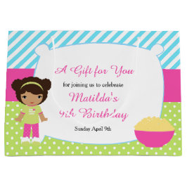 アフリカンアメリカンスリープバースランバーパーティー誕生日 ラージペーパーバッグ