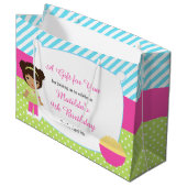 アフリカンアメリカンスリープバースランバーパーティー誕生日 ラージペーパーバッグ (正面アングル)