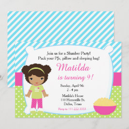 アフリカンアメリカンスリープバースランバーパーティー誕生日 招待状