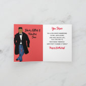 アフリカンアメリカンソンブラックコート誕生日 カード (内部)