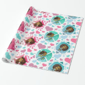 アフリカンアメリカンチビ(小さくかわいく書いた感じ)ガールズラッピング紙 ラッピングペーパー (アンロールド)