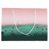 アフリカンアメリカンツインガールズ誕生日 ラージペーパーバッグ (裏面)