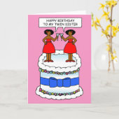 アフリカンアメリカンツインシスター誕生日 カード (黄色い花)