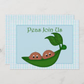 アフリカンアメリカンツインボーイズ赤ちゃんシャワー招待状 招待状 (正面/裏面)