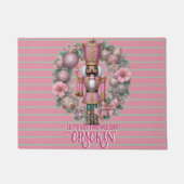 アフリカンアメリカンナツクラッカーピンクパステルリース ドアマット (正面)