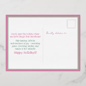 アフリカンアメリカンナツクラッカーピンクパステルリース 箔シーズンポストカード (裏面)