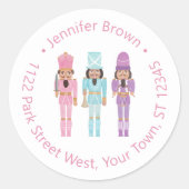 アフリカンアメリカンナツクラッカーホリデイ差出人住所 ラウンドシール (正面)