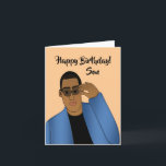 アフリカンアメリカンハンサム&ギフトソン誕生日 カード<br><div class="desc">このカッコいい誕生日カードは、青いスーツと黒いシャツを持つアフリカ系アメリカ人の男性を特徴としている。 関係が可能なカードを息子に送り表現て、メッセージを意図した方法で。</div>