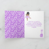 アフリカンアメリカンバレエ紫誕生日ありがとう サンキューカード (内部)