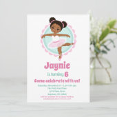 アフリカンアメリカンバレリーナバレエ踊り誕生日 招待状 (スタンド正面)