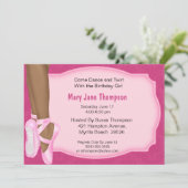 アフリカンアメリカンバレリーナ誕生日招待状 招待状 (スタンド正面)