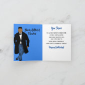 アフリカンアメリカンパパブラックコートハッピーバースデー カード (内部)