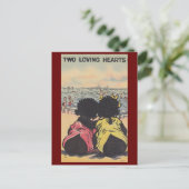 アフリカンアメリカンビーチヴィンテージバレンタイン ポストカード (スタンド正面)