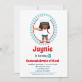 アフリカンアメリカンピザパーティーガール – ピザ誕生日 招待状 (正面)