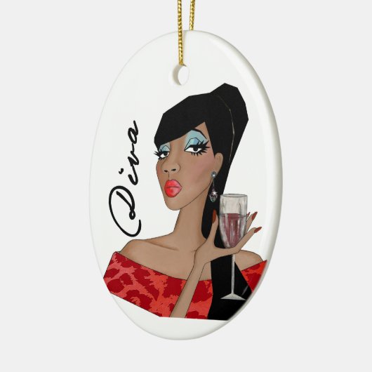 アフリカンアメリカンファブルースディバセラミックオーナメント セラミックオーナメント (左)